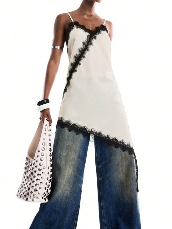 Dresses & Skirts - Multicolor Elegant Asymmetrical Ruched Unlined Spaghetti Strap Cami Dress